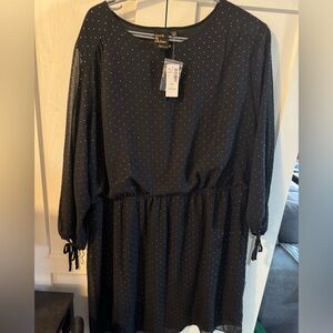 Reitmans Black Polka Dot Midi Dress